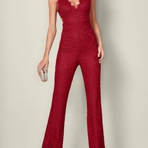 Open Back Lace Jumpsuit